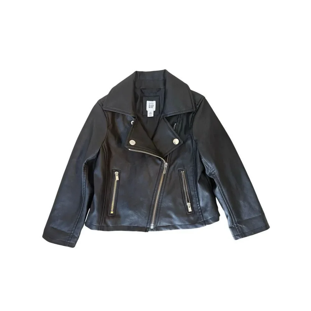 Baby GAP Toddler Faux Leather Moto Jacket Size 3T